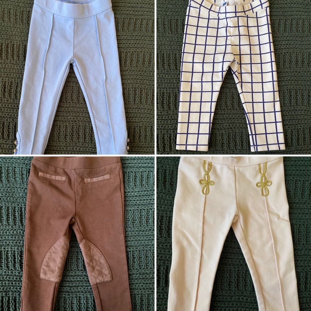 Lot of 4 Janie and Jack Baby Girl Ponte Pants